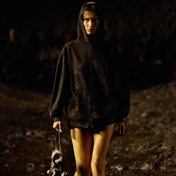 Balenciaga 2023 mud show hoodie SS23 Runway Distressed muddy S small oversized - Picture 16 of 16